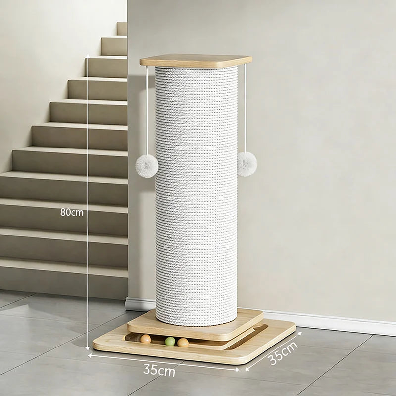 60cm/80cm Cat Scratch Board Cat Scratching Post With Hanging Ball Toy Cat Claw Board & Climbing Frame Stabilize And Widen Base Trendycat