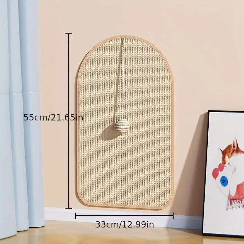 3-in-1 Sisal Cat Station: Washable Scratching Pad + Hanging Ball Toy & Self-Adhesive Wall Panel Trendycat