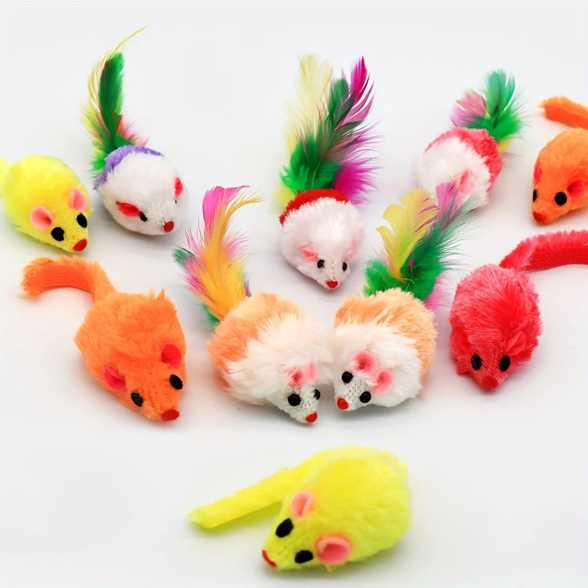 3/200pcs Rattle Cat Mouse Toys Also Prefilled Catnip Faux Fur Cat Mice Toys Interactive Cat Game Catnip Toys for Indoor Cats toy Trendycat