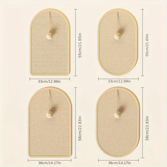 3-in-1 Sisal Cat Station: Washable Scratching Pad + Hanging Ball Toy & Self-Adhesive Wall Panel Trendycat