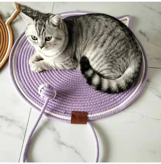 Cotton Rope Cat Scratching Post Mat Cat Scratcher Tool Funny Cat Toys for Grinding Claws Wear-Resistant Cat Scraper Pet Product Trendycat