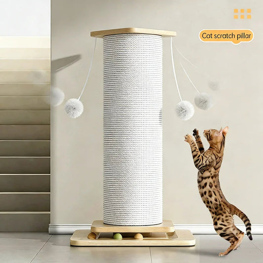 60cm/80cm Cat Scratch Board Cat Scratching Post With Hanging Ball Toy Cat Claw Board & Climbing Frame  Stabilize And Widen Base Trendycat