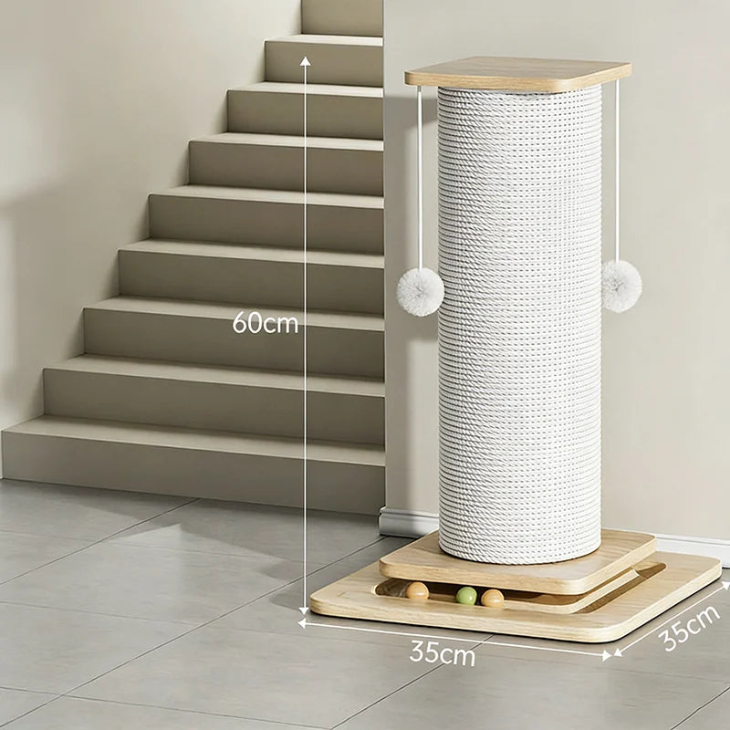 60cm/80cm Cat Scratch Board Cat Scratching Post With Hanging Ball Toy Cat Claw Board & Climbing Frame  Stabilize And Widen Base Trendycat