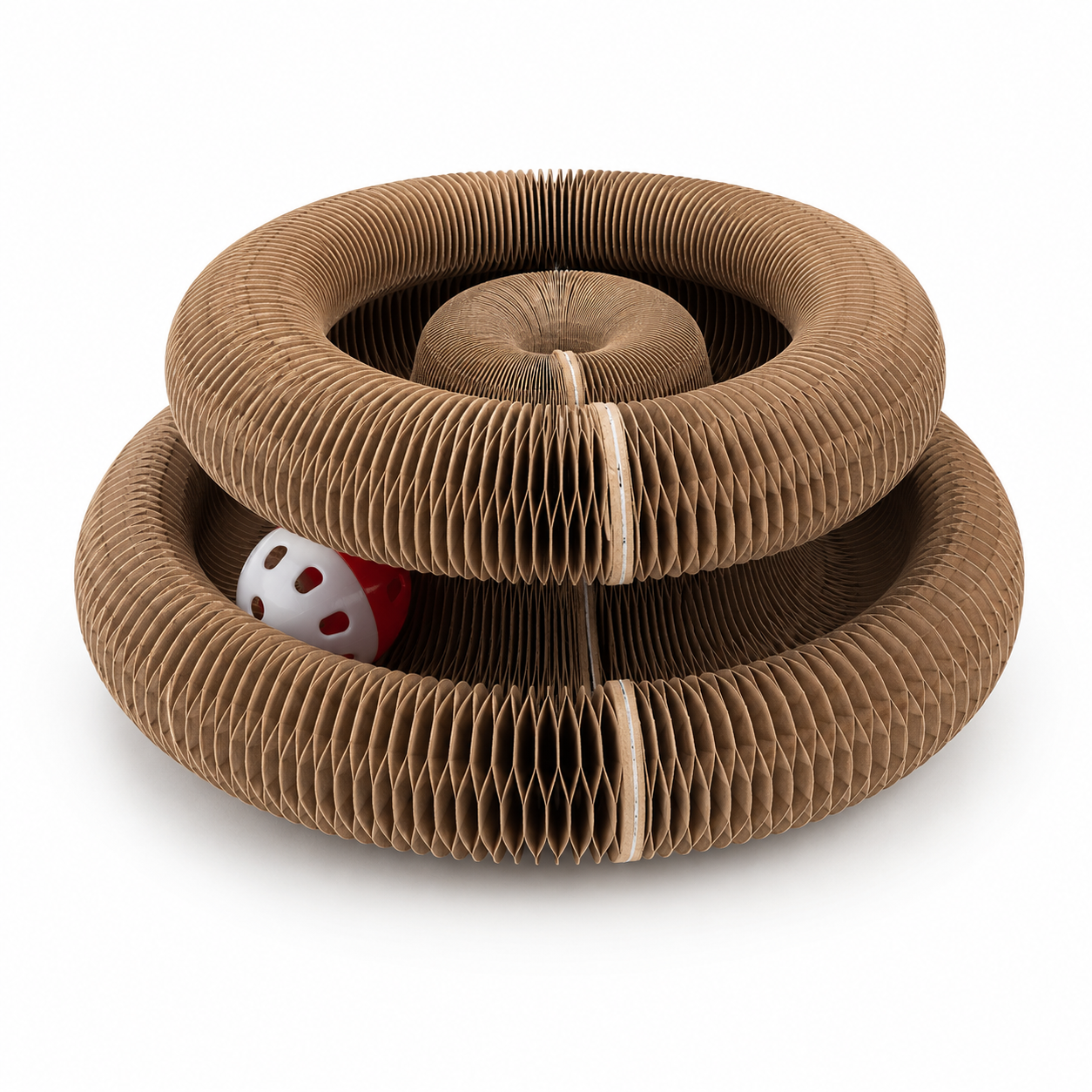Foldable Cat Scratcher with Bell & Catnip - Multi-Level Cardboard Toy for Kittens, Durable Claw Sharpener Trendycat