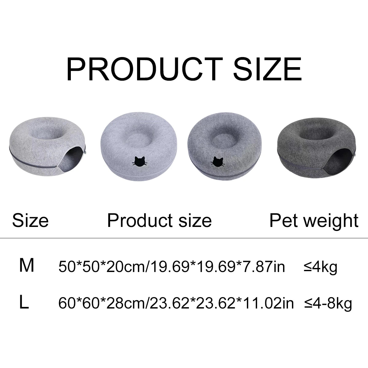 Interactive Round Small Cat Tunnel Nest Felt Kittens Bed House Scratcher Cat Donut Sleeping Pet Toy for Cats Trendycat