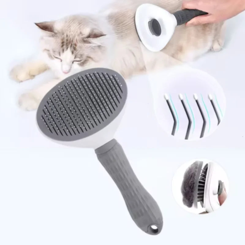 Pet Dog Brush Cat Comb Self Cleaning Pet Hair Remover Brush For Dogs Cats Grooming Tools Pets Dematting Comb Dogs Accessories Trendycat