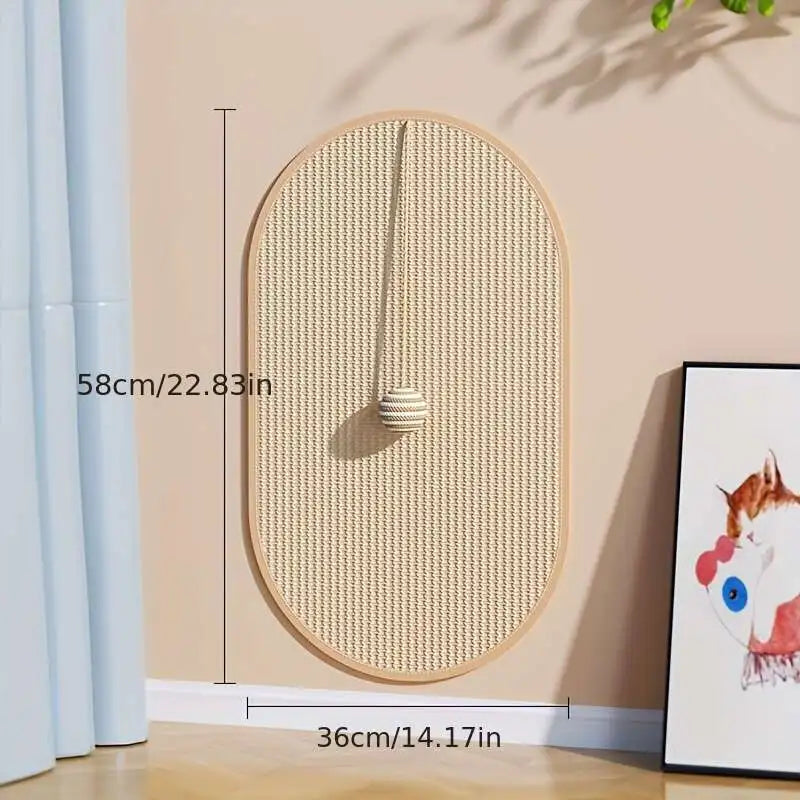 3-in-1 Sisal Cat Station: Washable Scratching Pad + Hanging Ball Toy & Self-Adhesive Wall Panel Trendycat