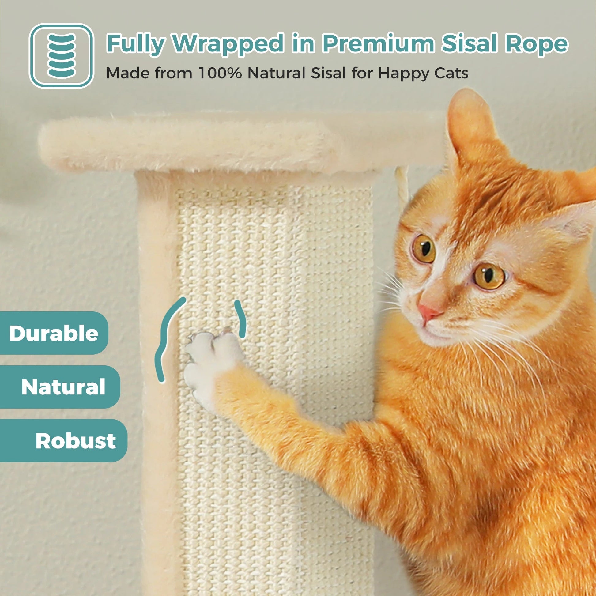 Large Cat Scratching Post for Indoor Cats Adults Ultimate Scratch Post with Woven Sisal Dangling Ball Tall Cat Scratcher Cat Toy Trendycat