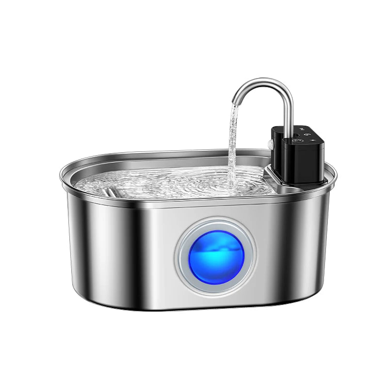 ROJECO 3.2L Stainless Steel Cat Water Fountain Wireless Sensor Smart Automatic Dog Water Dispenser Drinking Fountain 4000mAh Trendycat