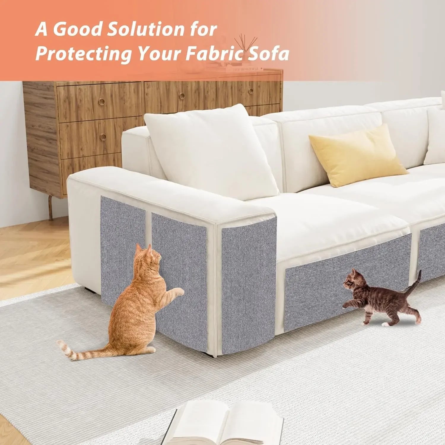 Cat Scratching Mat Self-Adhesive Trimmable Carpet Cat Scratching Post Carpet for Anti-scratching Sofa Furniture Protection Trendycat