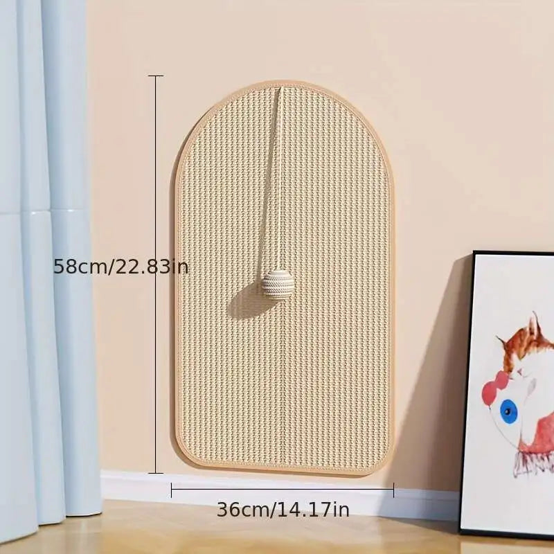 3-in-1 Sisal Cat Station: Washable Scratching Pad + Hanging Ball Toy & Self-Adhesive Wall Panel Trendycat