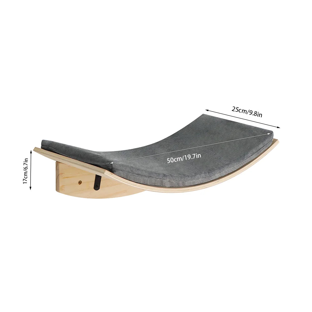 Cat Wall Shelves Curved Hammock Bed Steps with Cushions Cat Furniture for Sleeping Playing Climbing Contoured Cat Rack Supplies Trendycat