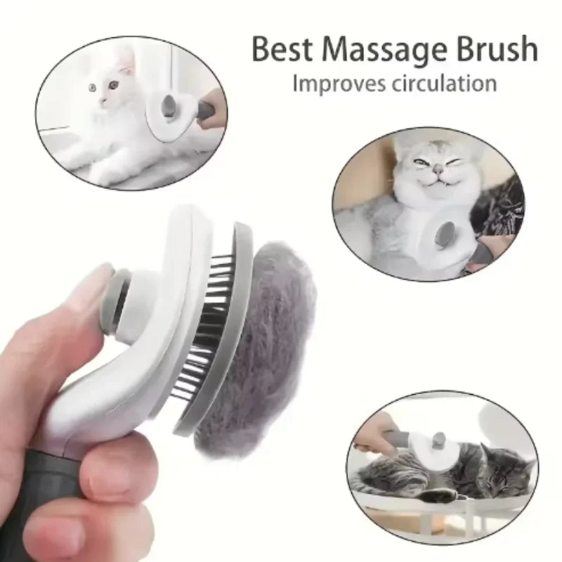 Pet Dog Brush Cat Comb Self Cleaning Pet Hair Remover Brush For Dogs Cats Grooming Tools Pets Dematting Comb Dogs Accessories Trendycat
