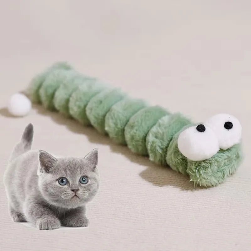 Cat Plush Chew Toy Soft Bite Stick Catnip Kitten Toy Cushion Caterpillar Cat Pillow Teaser Stick Interactive Cat Toy Supplies Trendycat