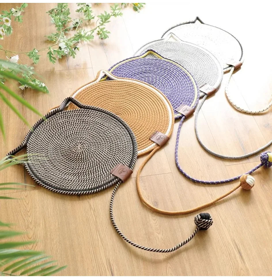 Cotton Rope Cat Scratching Post Mat Cat Scratcher Tool Funny Cat Toys for Grinding Claws Wear-Resistant Cat Scraper Pet Product Trendycat