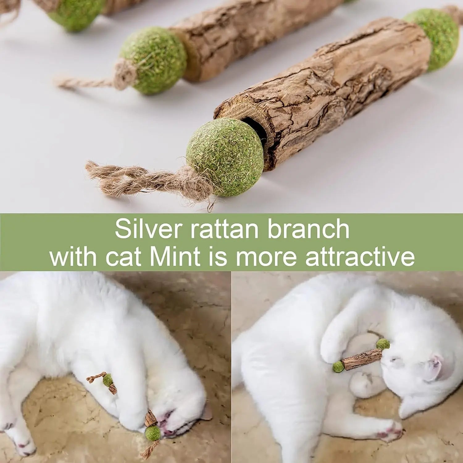 1pc Cat Cleaning Teeth Pure Natural Catnip Cat Molar Toothpaste Stick Silvervine Actinidia Fruit Matatabi Cat Snack Stick Trendycat