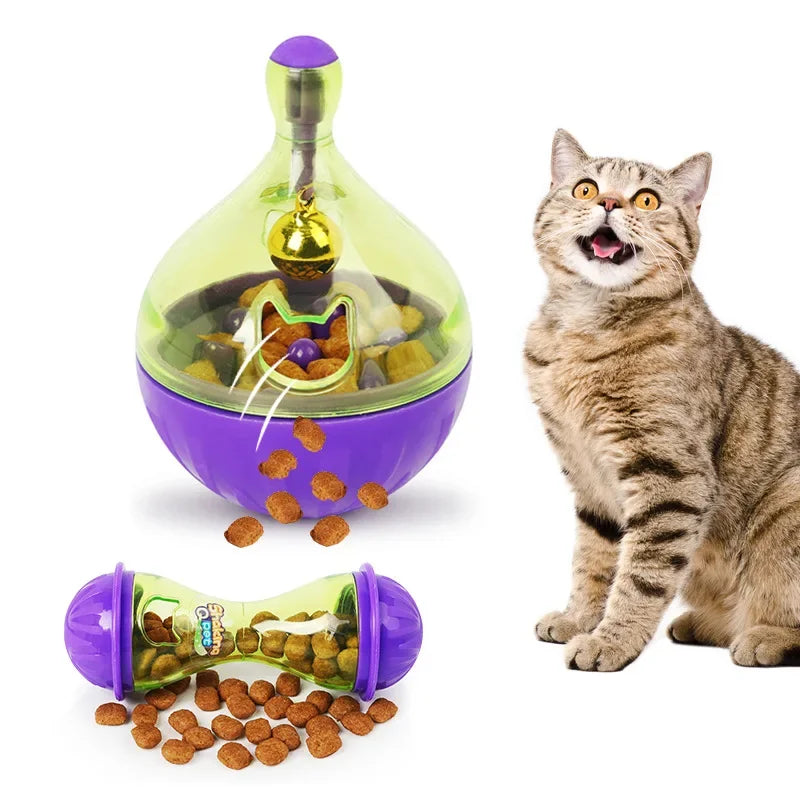Pet Cat Fun Bowl Feeding Toys Dog Tumbler Feeder Puppy Kitten Shaking Leakage Food Ball Container Exercise Training Leakage Toys Trendycat