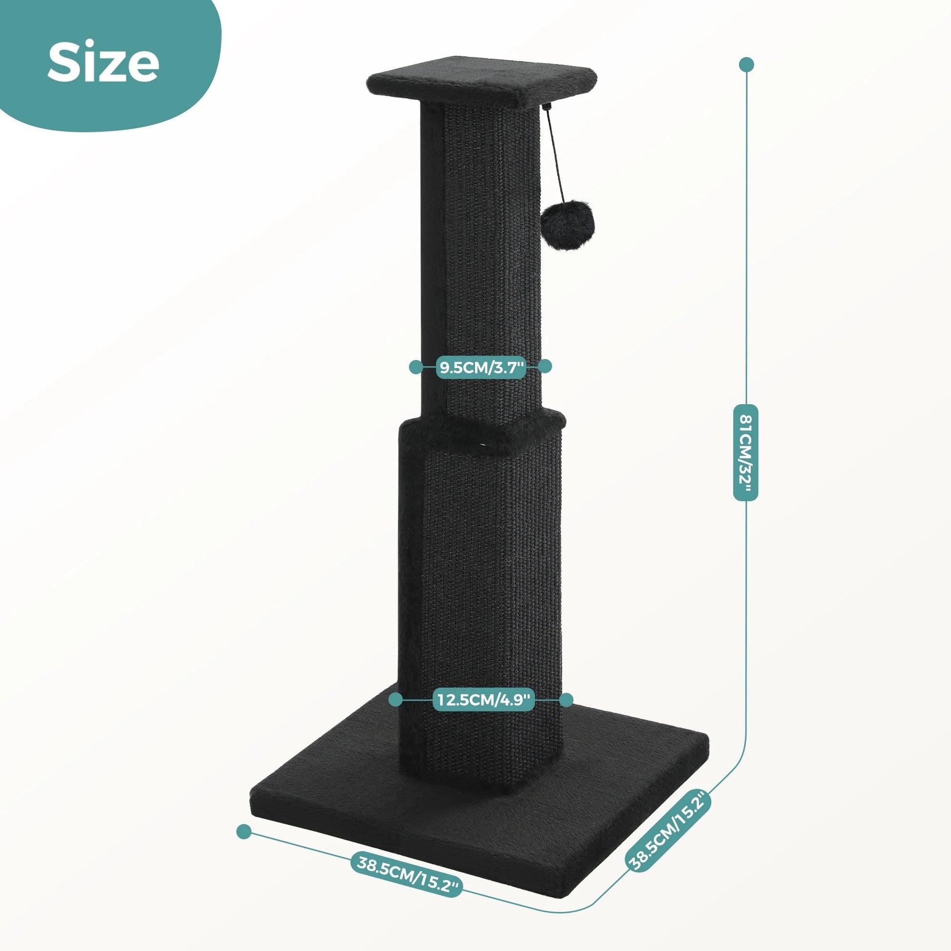 Large Cat Scratching Post for Indoor Cats Adults Ultimate Scratch Post with Woven Sisal Dangling Ball Tall Cat Scratcher Cat Toy Trendycat