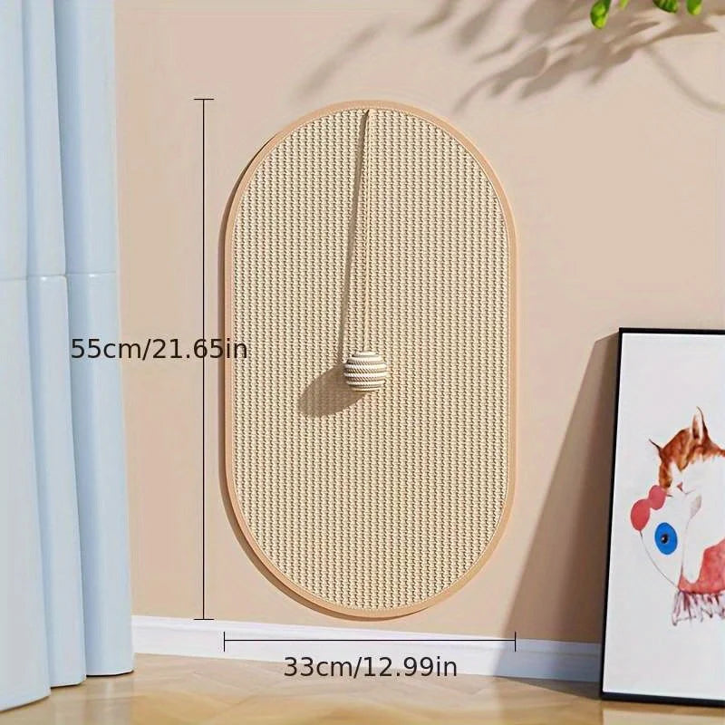 3-in-1 Sisal Cat Station: Washable Scratching Pad + Hanging Ball Toy & Self-Adhesive Wall Panel Trendycat