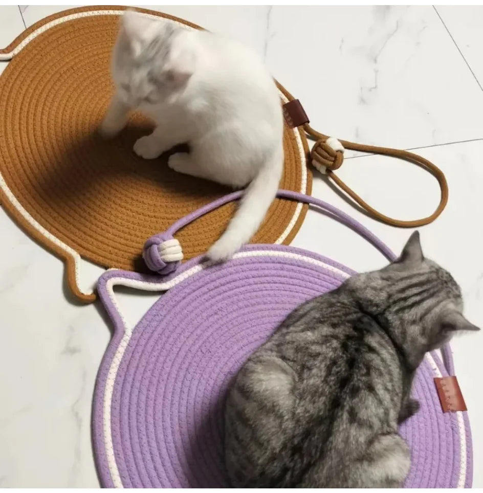 Cotton Rope Cat Scratching Post Mat Cat Scratcher Tool Funny Cat Toys for Grinding Claws Wear-Resistant Cat Scraper Pet Product Trendycat