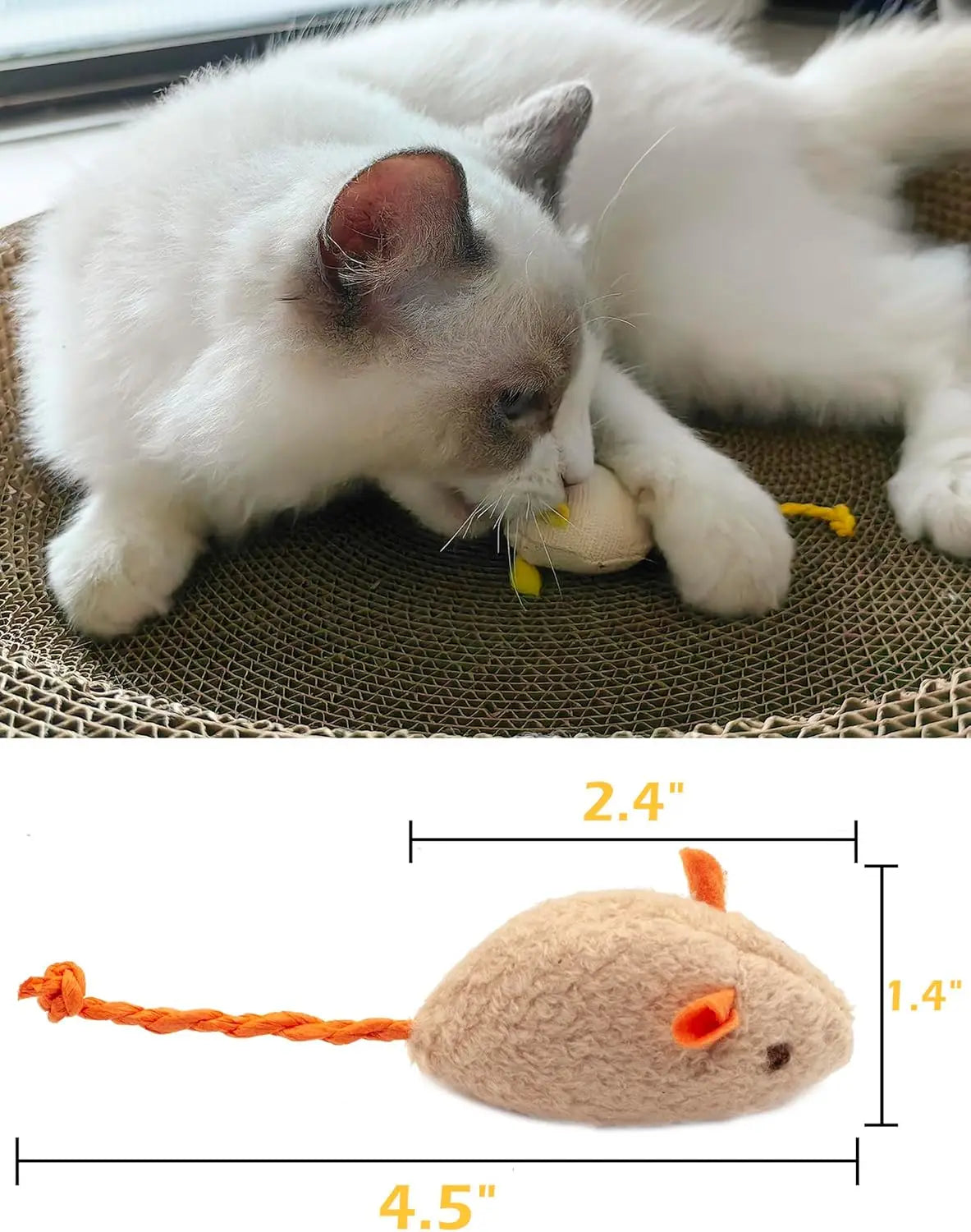 3/200pcs Rattle Cat Mouse Toys Also Prefilled Catnip Faux Fur Cat Mice Toys Interactive Cat Game Catnip Toys for Indoor Cats toy Trendycat
