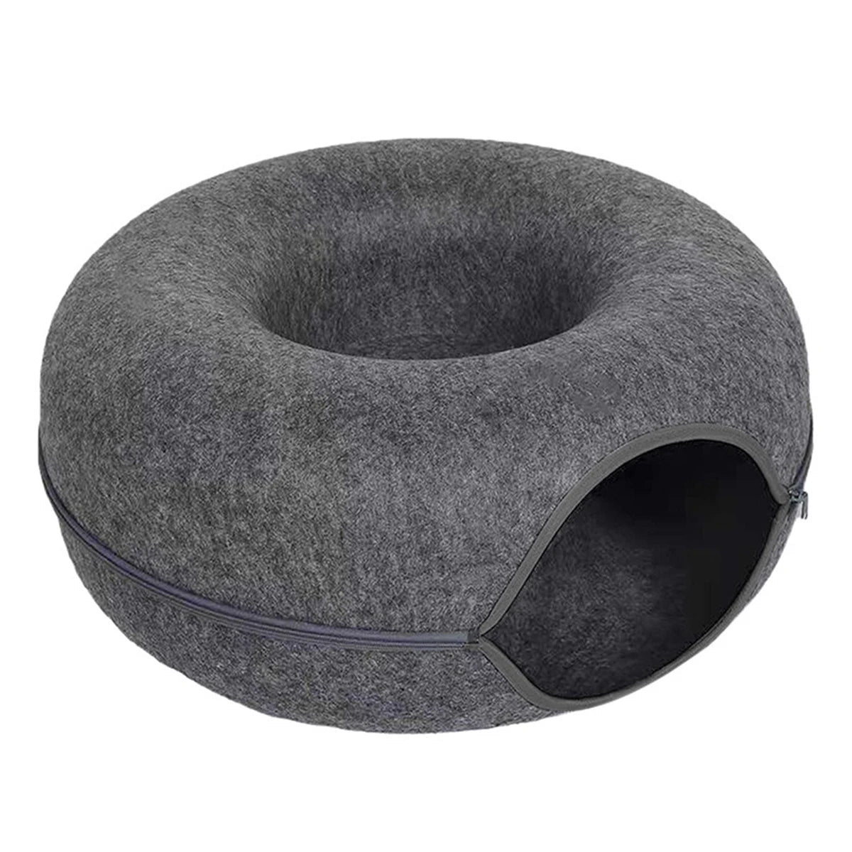 Interactive Round Small Cat Tunnel Nest Felt Kittens Bed House Scratcher Cat Donut Sleeping Pet Toy for Cats Trendycat
