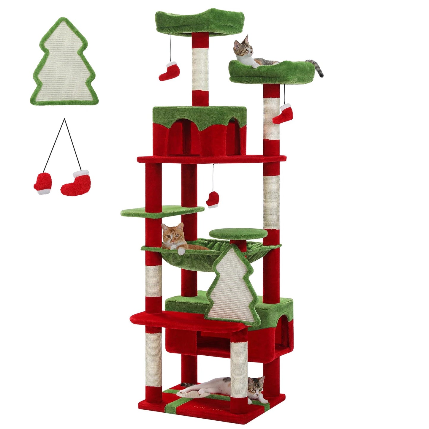 Large Cat Tree and Tower for Indoor Cats With Sisal-Covered Scratching Posts Spacious Hammock Padded Perches and Condos Cat Toys Trendycat