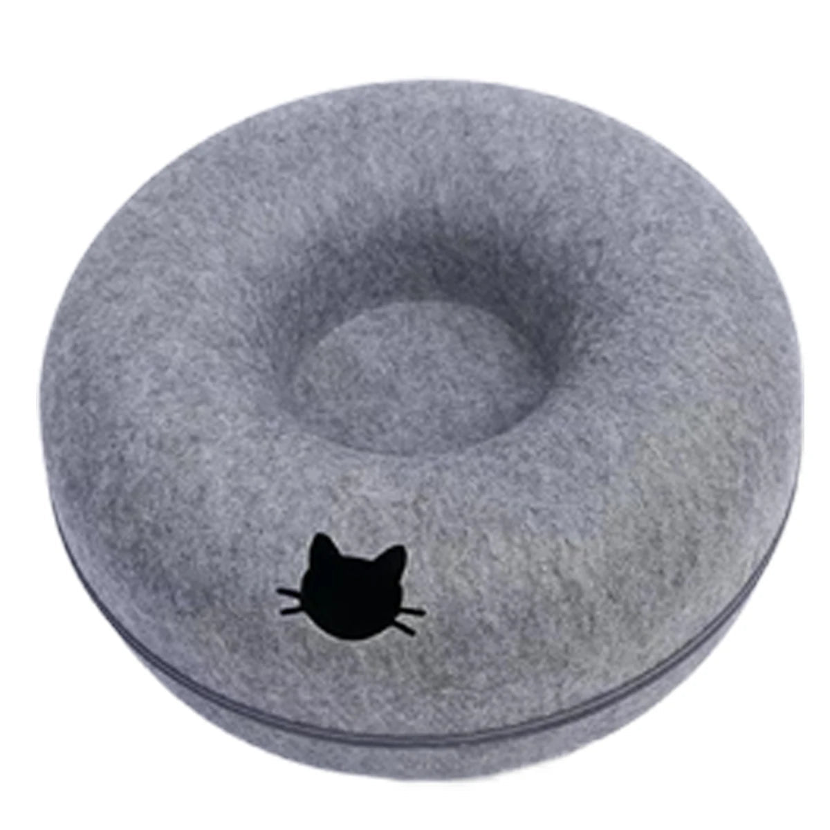 Interactive Round Small Cat Tunnel Nest Felt Kittens Bed House Scratcher Cat Donut Sleeping Pet Toy for Cats Trendycat