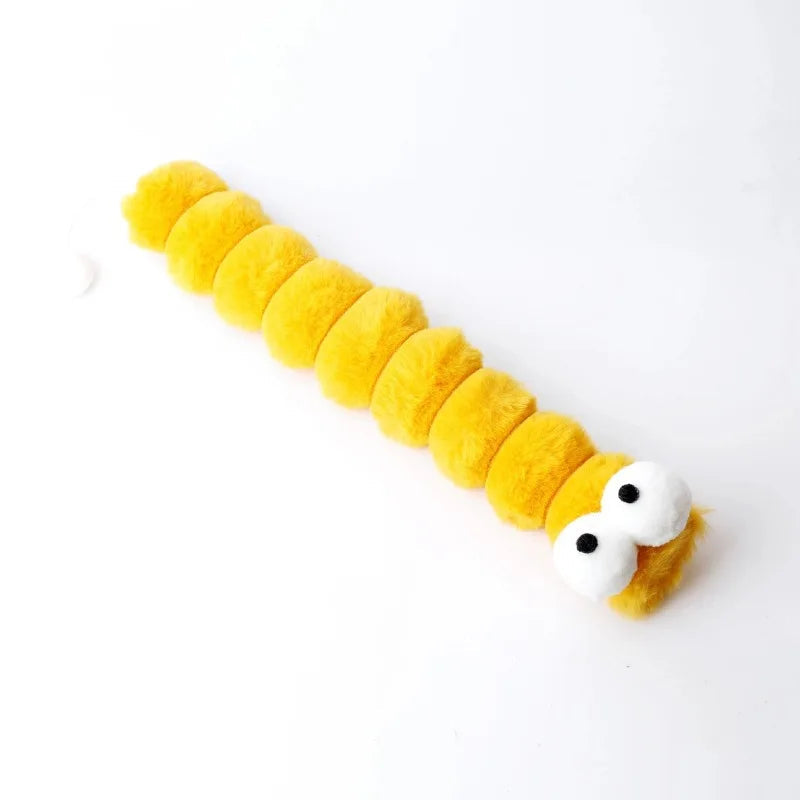 Cat Plush Chew Toy Soft Bite Stick Catnip Kitten Toy Cushion Caterpillar Cat Pillow Teaser Stick Interactive Cat Toy Supplies Trendycat