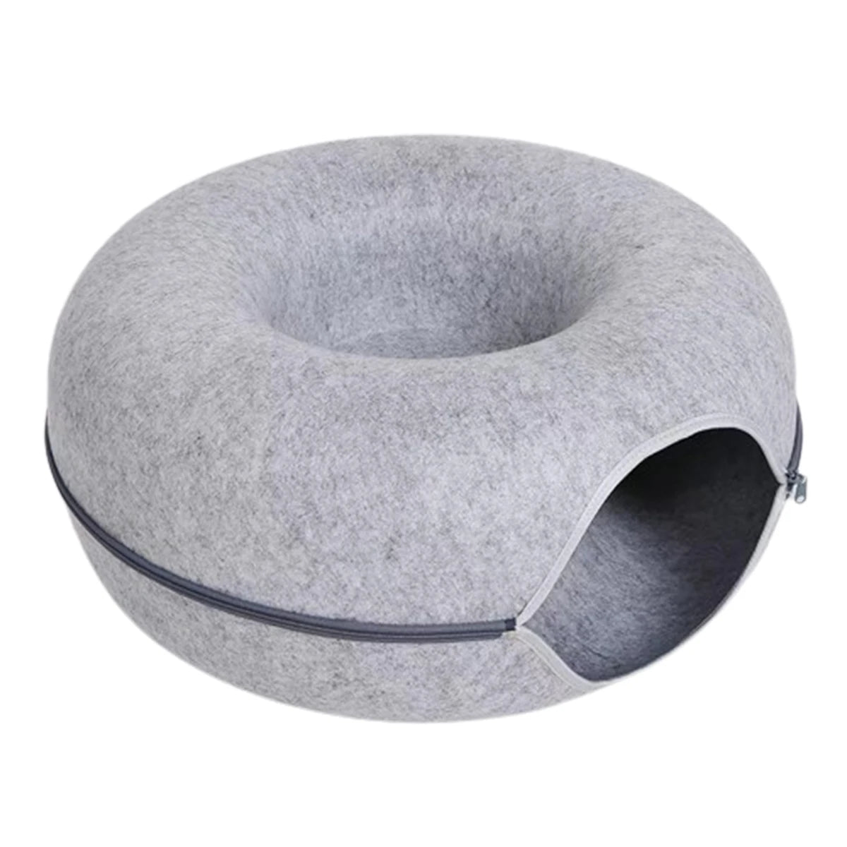 Interactive Round Small Cat Tunnel Nest Felt Kittens Bed House Scratcher Cat Donut Sleeping Pet Toy for Cats Trendycat