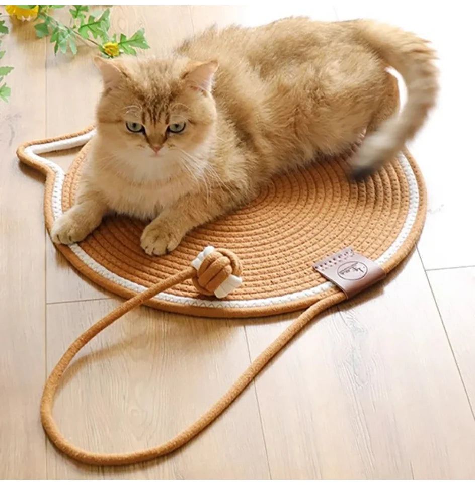 Cotton Rope Cat Scratching Post Mat Cat Scratcher Tool Funny Cat Toys for Grinding Claws Wear-Resistant Cat Scraper Pet Product Trendycat