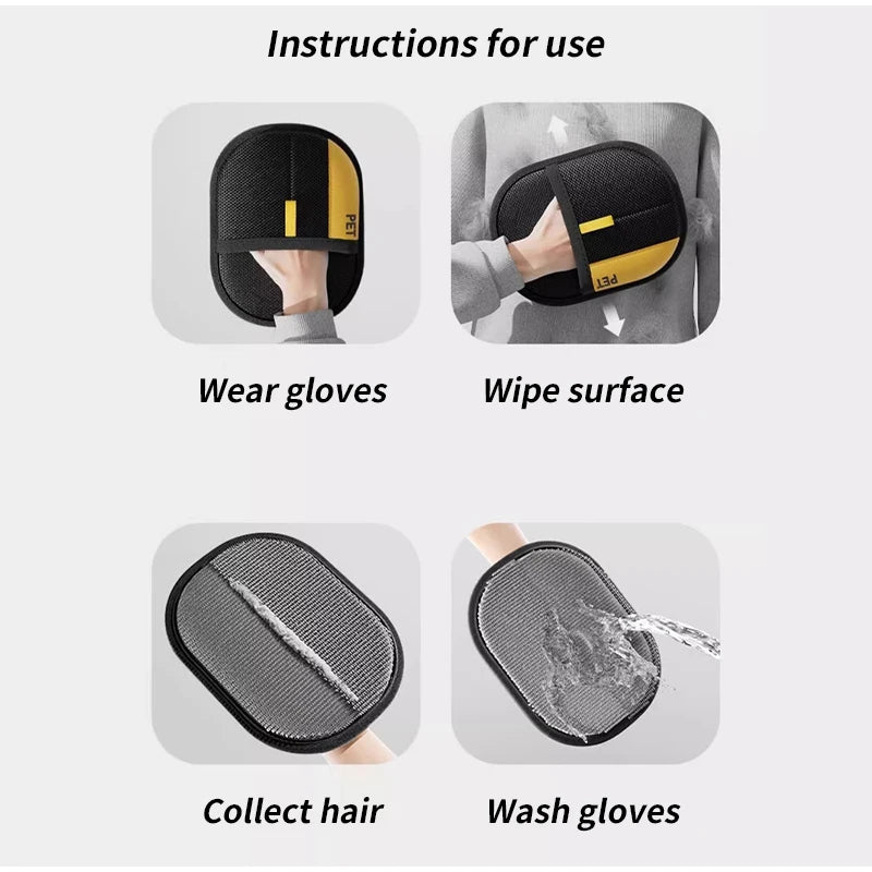 Pet Dog Static Bidirectional Grooming Gloves Reusable Washable Dog Grooming Equipment Multi Functional Pet Product Accessories Trendycat