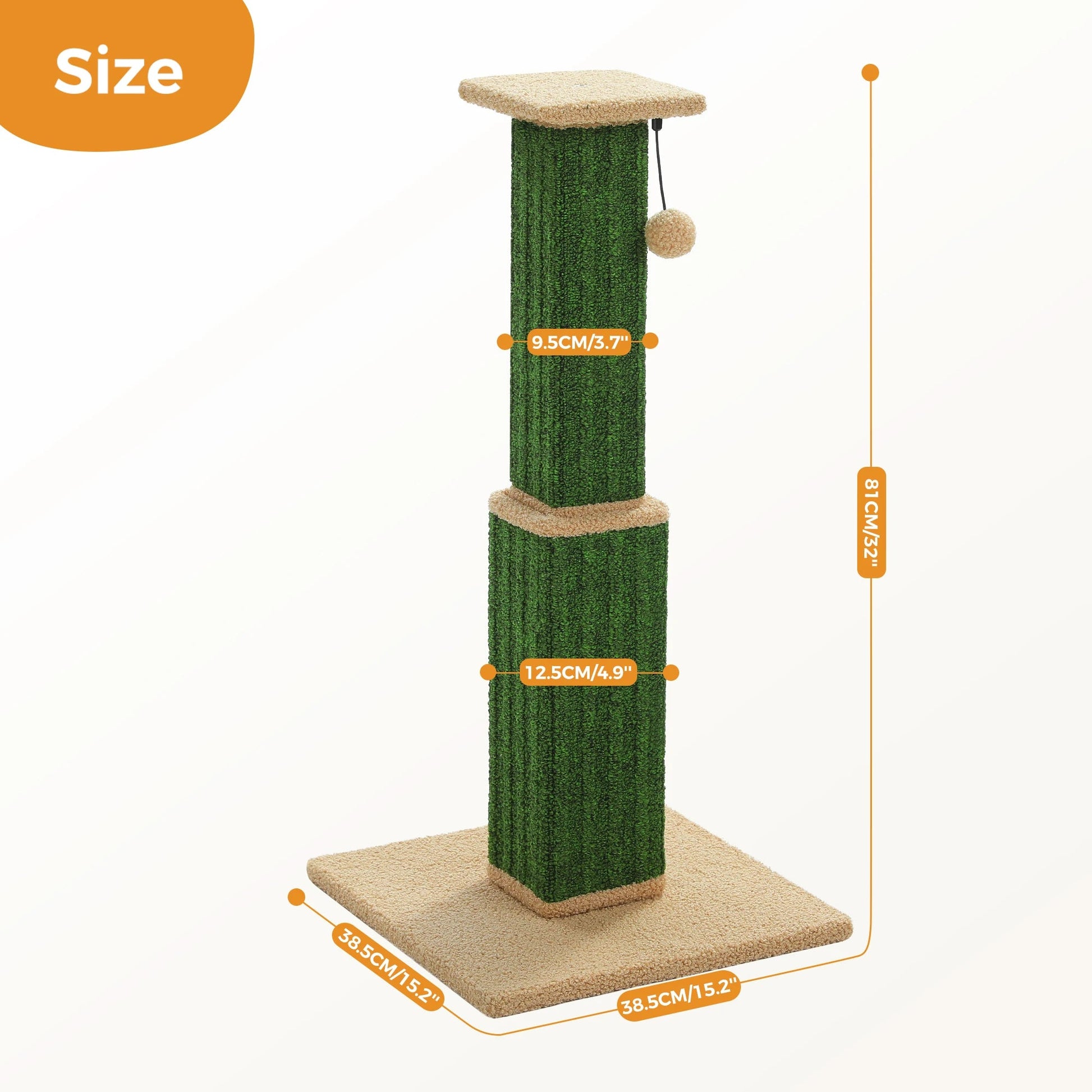 Large Cat Scratching Post for Indoor Cats Adults Ultimate Scratch Post with Woven Sisal Dangling Ball Tall Cat Scratcher Cat Toy Trendycat