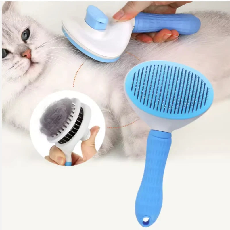 Pet Dog Brush Cat Comb Self Cleaning Pet Hair Remover Brush For Dogs Cats Grooming Tools Pets Dematting Comb Dogs Accessories Trendycat
