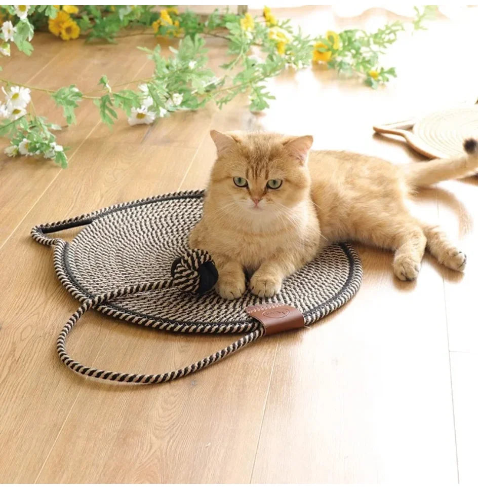Cotton Rope Cat Scratching Post Mat Cat Scratcher Tool Funny Cat Toys for Grinding Claws Wear-Resistant Cat Scraper Pet Product Trendycat