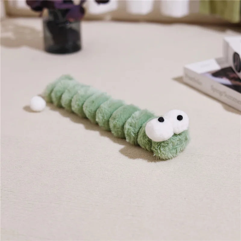 Cat Plush Chew Toy Soft Bite Stick Catnip Kitten Toy Cushion Caterpillar Cat Pillow Teaser Stick Interactive Cat Toy Supplies Trendycat