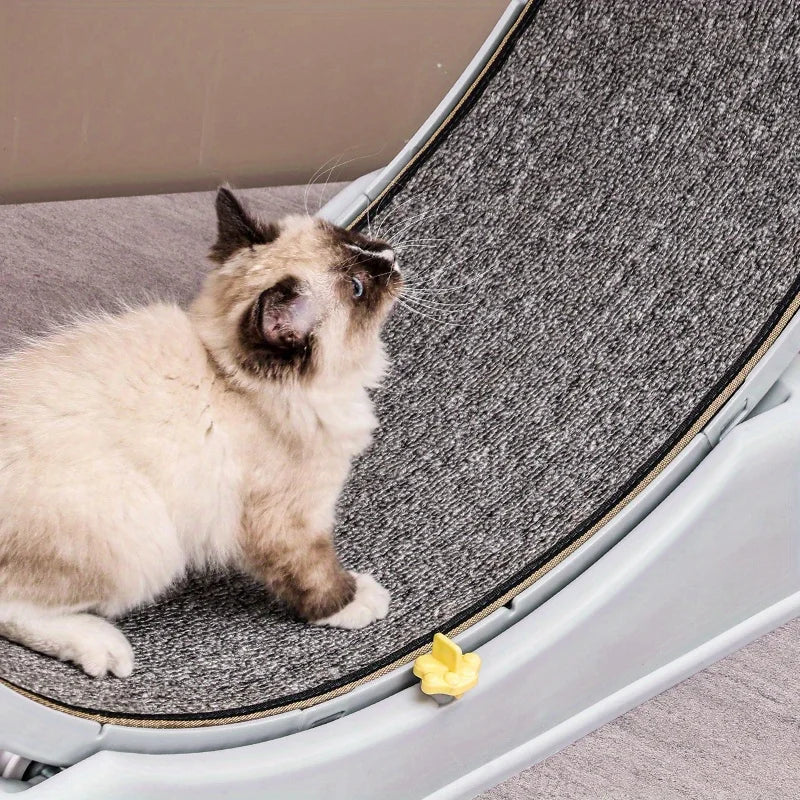 Cat Running Exercise Wheel Treadmill, Ultra-Quiet Wooden Cat Training Toy with Locking Mechanism, Removable Carpet, 76 cm Trendycat
